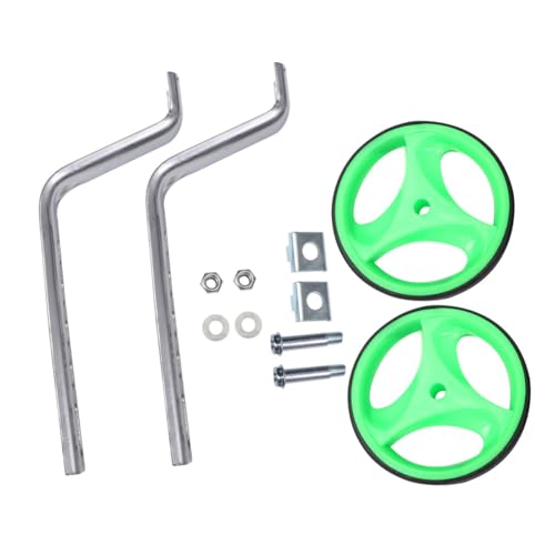 Juego de ruedas de entrenamiento y ruedas auxiliares de equilibrio PRETYZOOM, 12-20 pulgadas, accesorios de ciclismo silenciosos con soporte verde para estabilizador de bicicleta miniatura 1