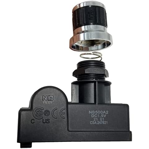 MCAMPAS 2 Outlets Electronic Spark Igniter, Chrome Coated Tact Switch Spark Generator Grill Ignitor for Char-Broil, Kenmore Sears, Brinkmann, Broil-Mate, Broilmaster, Blackstone. AA Battery Cover