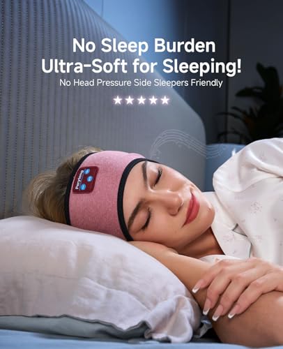 Image of Perytong Sleep Headphones Bluetooth Headband, No Pressure for Ear, Headband Headphones Wireless Earphones Music Sleep Headband Earbuds, Sleep Mask Gifts for Men Women Teens