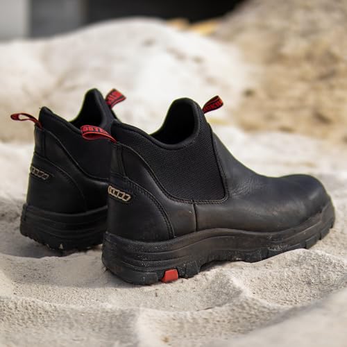 ROCKROOSTER Bakken Men's Black 6 inch Chelsea Boots, EH Rated Waterproof Slip-on Work Boots AK323-Steel Toe-12 — view 2