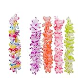 CNYUON Collares Leis Hawaianos Tropicales de 12/24 Cuerdas, Accesorios Ropa for Mujer, Guirnalda Hawaiana Colorida con temática Tropical for Disfraz Playa(12 Strings)