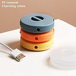 SITAKE 4PCS Cable Management, Retractable Portable Cord Organizer, 4 Colors Flexible Cable Organizer for Home Office Classroom (Round)