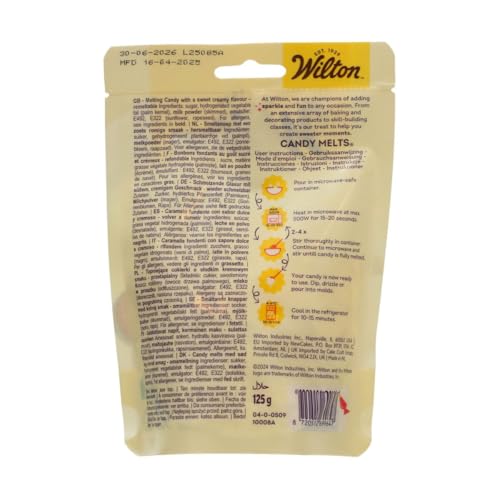 Wilton Candy Melts Weiß: Schmelzende Glasur mit Süßem, Cremigem Geschmack zum Gießen, Dippen und Dekorieren - für Cake Pops, Keksen, Pralinen und Kuchen - 125 g