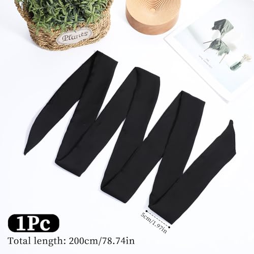 Bow Belts for Women, Long Double Side Satin Sash Belt Ceremony Belt for Wedding Bridal Special Occasion Dresses 2'' Wide(Black)4