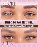 Cluster Lashes Brown Eyelash Clusters Natural Individual Lashes Extensions Fluffy Lash Clusters Wispy Cluster Eyelash Extensions DIY Lash at Home Easy to Apply Dark Brown Lashes (10-16MM, CC-Curly) - Image 5