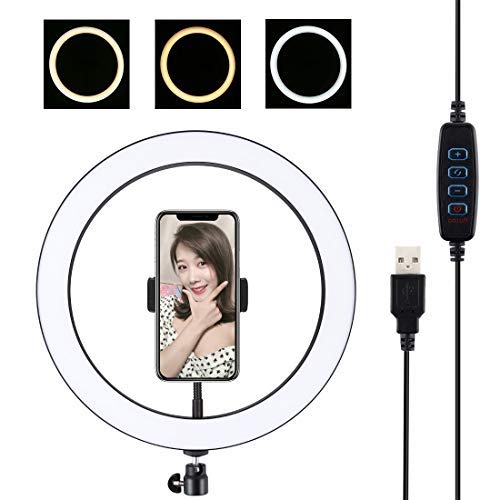 Anillo de luz de 12 Pulgadas, PULUZ USB 3 Regulable Color 10 Niveles de Brillo, LED O Ring Vlogging Selfie fotografía Video Luces para transmisión Youtube Video, Vlog, Maquillaje - imagen 5