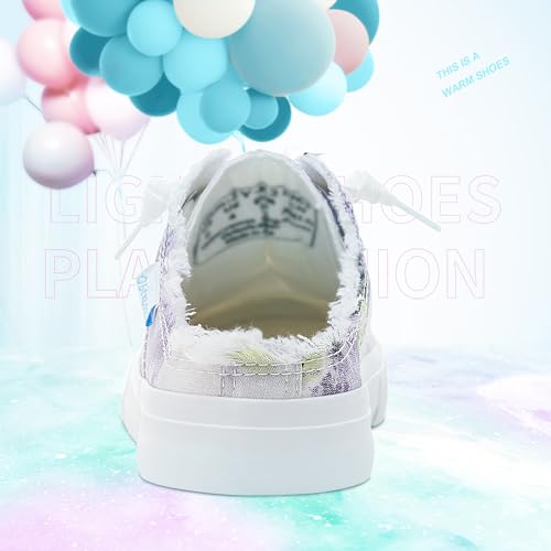 Image of Obtaom Women Canvas Mules Memory Foam Clipper Fashion Sneakers Comfortable Slip-On Mule Backless Holiday Shoes