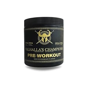 Valhalla’s Champion Preworkout 300G – 200MG Caffiene – 2000mg Beta Alanine – Muscle Development & Recovery (Sour Watermelon)