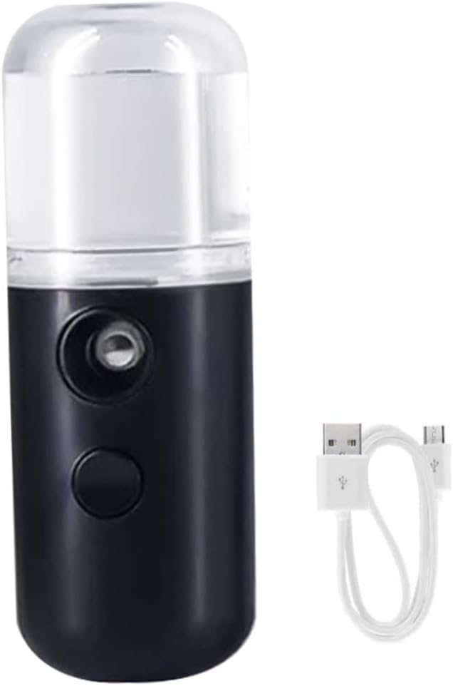 Facial Meneer Mini Steamer Usb Oplaadbare Mistspuit Voor Het Gezicht Dagelijkse Make -up Huidverzorging, Handige Mini -meneer, Gezichtsstoomboot, Oplaadbare Gezichtsmist, Zwart 30 Ml