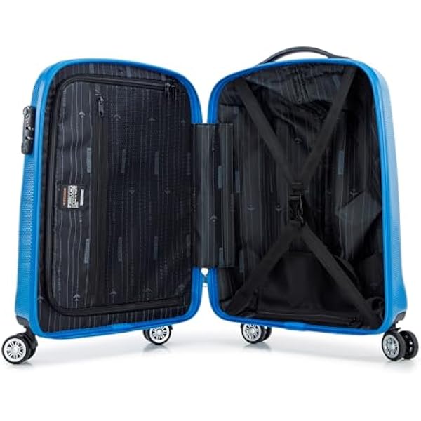 Чемодан WITTCHEN PC Ultra Light Small cabin suitcase Cabin baggage Polycarbonate travel case 4 поворотных колесика TSA lock Telescopic handle Size S Blue