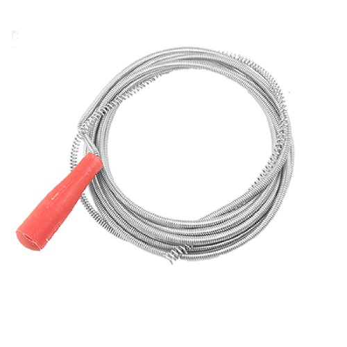 Herramienta para limpiar tuberías y desatascar desagües con mango de plástico Ruilogod, roja, 2,5 m miniatura 1