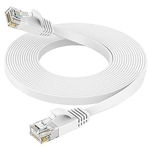 Ercielook CAT6 15m Flaches Ethernetkabel Weiß