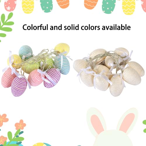 2 Pack LED Lichterkette Ostern, 20 er LED Osterlichterkette, Bunte Ostereier zum Aufhängen LED Osterbeleuchtung, Ostereier Deko Draußen Osterdeko Girlande Garten Ostern Frühling Party (warmweiß)