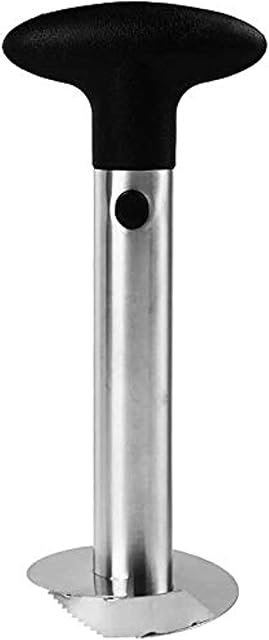 Pineapple Slicer Stainless Steel, Pineapple Slicer and Corer Tool, Durable Pineapple Cutter and Peeler, Pineapple Corer Remover, Kitchen Fruit Gadget for Diced Pineapple Rings, Black Handle