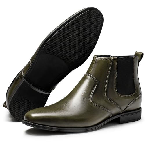 Image of Holy dove Chelsea Boots Men - Genuine Leather,Chelsea Boots for Men with Side Zipper, Casual Slip-On Ankle Boots, Chukka & Oxford Style Dress Boots