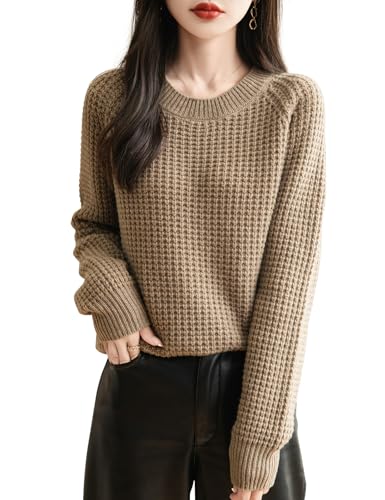 womens sweaters cropped waffle knit sweater