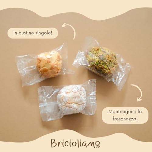 BRICIOLIAMO...– Frisches handwerklich hergestelltes Mandelgebäck – MANDEL 40% – 6 GESCHMACKSRICHTUNGEN VERFÜGBAR/GEMISCHTE BOX – sizilianische Süßigkeiten, in Sizilien. (1 kg, Gemischte Box)