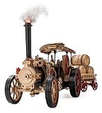 ROKR Zestawy modeli samochodów 3D dla dorosłych do budowy, vintage lokomotywa parowa, ciągnik parowy, hobby dla dorosłych, unikalne brytyjskie prezenty na Dzień Ojca dla mężczyzn (silnik parowy)