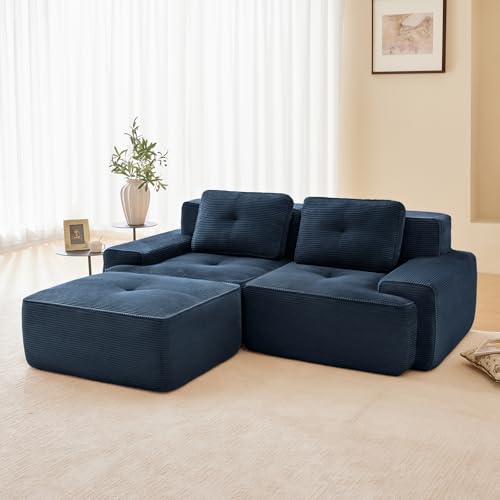 Image of Corduroy Modular Sectional Sofa, Oversized Cloud Couches for Living Room