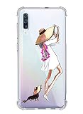 Suhctup Coque Filles Compatible pour Samsung Galaxy M30/A40S,Etui [Antichoc Airbag] Transparent Silicone TPU Souple Mode Motif Crystal Housse de Protection Case pour Samsung Galaxy M30/A40S,Filles 9