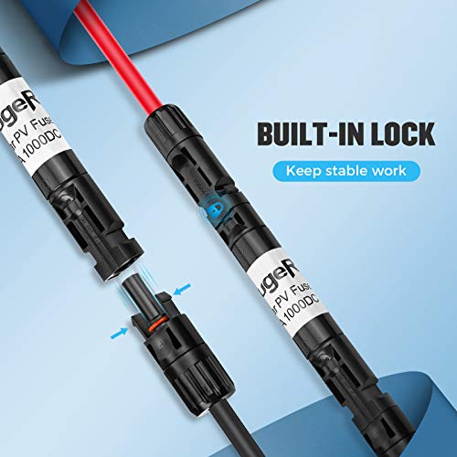 Image of BougeRV 5PCS 30A Solar Fuses Holders Inline, 5PCS PV Inline Fuse Holders 30 Amp for Solar Panel and Solar Controller, Waterproof Solar Fuse Connectors, Solar Surge Protection Device