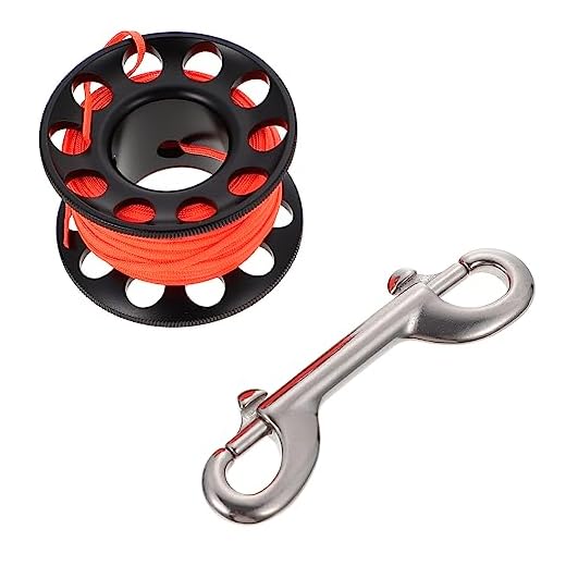 BESPORTBLE 1 Juego Carrete De Buceo Carretes De Buceo Accesorio Submarino Carrete De Boya Carrete De Dedo De Buceo Bolsa De Agua Salvavidas De Buceo Metal Gancho Rueda De Alambre