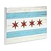 USA Artist Lil' Rue - 'Chicago Flag Distressed Style', Wall Plaque Art, 15 x 10inches - Hanging Wall Décor (0.75in Depth) - Made in Rhode Island by Stupell Industries