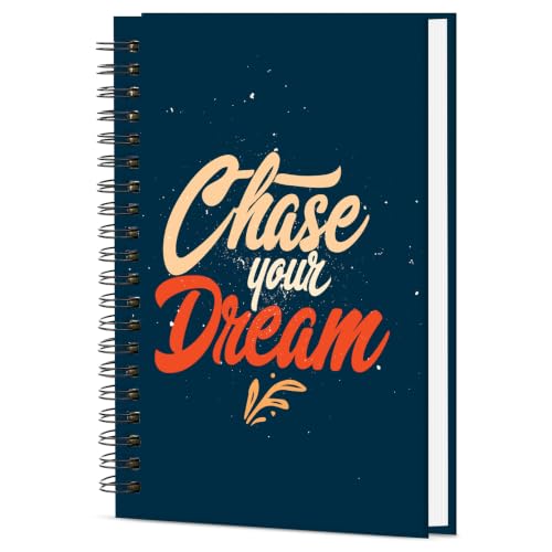 Image of Chase Your Dream Printed Cover A5 Size Wiro Hard Bound Notebook Diary For Girls Women & Men | 200 Ruled Pages | 80 GSM Paper | Undated Journal Diary