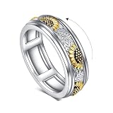 ZPMMPZ Sunflower Anxiety Rings Spinner Ring...