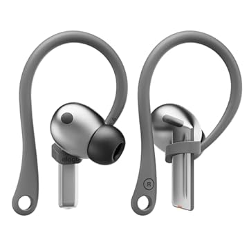 elago Ganchos de ouvido projetados para fones de ouvido Samsung Galaxy Buds 3 e Galaxy Buds 3 Pro, antiderrapante, design ergonômico, ajuste confortável (cinza escuro)