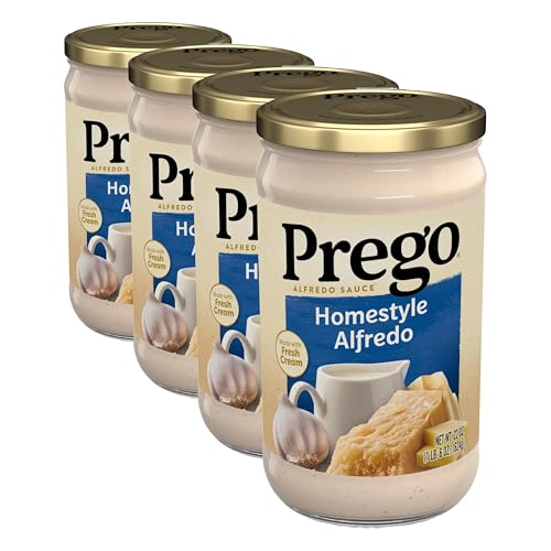 Prego Homestyle Alfredo Pasta Sauce,22 oz Jar,(Pack of 4)