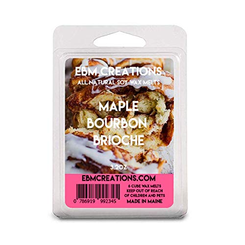 Maple Bourbon Brioche - Scented All Natural Soy Wax Melts - 6 Cube Clamshell 3.2oz Highly Scented!