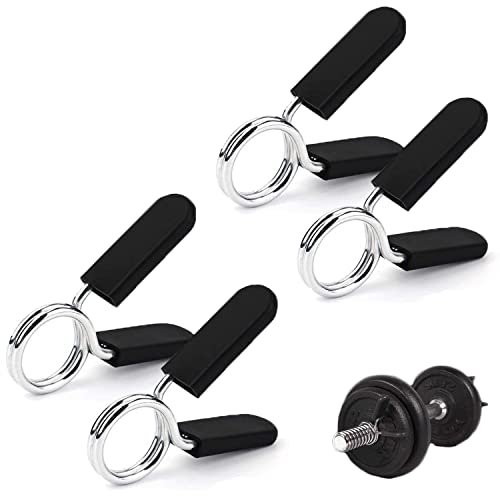 Cierres de mancuernas, 30 mm, paquete de 4 cierres de resorte, cierres de resorte de metal, cierre de resorte, para mancuernas, ejercicio, levantamiento de pesas, accesorio para mancuernas Cover