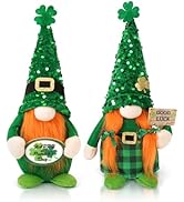 St Patrick's Day Gnomes Decor,2PCS Gnome Plush for Patrick's Day Gift,Faceless Irish Leprechaun T...