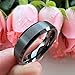 TUTISS 6mm Gunmetal Tungsten Rings for Men Women Fashion Engagement Wedding Bands Matte Finish Beveled Edges Comfort Fit Size 11