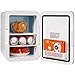 Produktbild VEVOR 10 L / 12 Dosen Mini Kühlschrank, 2 in 1 Kleiner Kühlschrank Kühl- und Heizfunktion, Schloss Kompakter Getränkekühlschrank 9 V DC / 220 V AC für Büros und Schlafsäle, Getränke, Kosmetik, Weiß