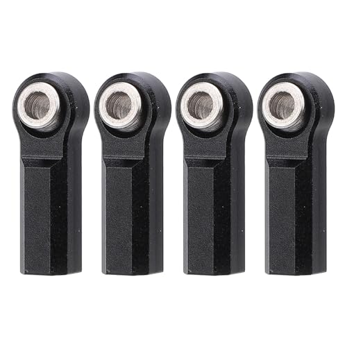 4PCS Metal Ball Joint Alloy for 1/10 Model Car 7.0mm Diameter M4 Thread RC Car Ball Joint 4 Straight (Black)