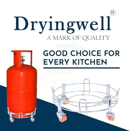 Image of (BHAGWATI) Strong and Heavy Premium Stainless Steel LPG Gas Cylinder Trolley with Wheels for Home (Pack /Set of 2)