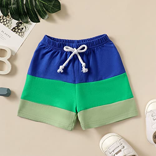 Urkutoba Toddler Boys Casual Sports Shorts Quick Dry Performance Drawstring Shorts Contrast Color Summer Clothes (Blue, 2-3 Years) #TOP1