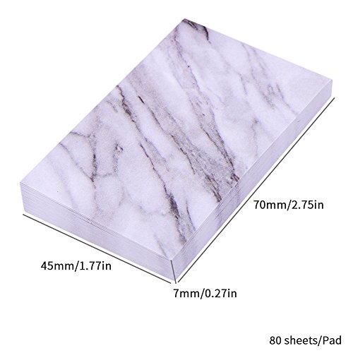 Gther Marble Sticky Notes, Cute Fun Cool Small Self-Adhesive Note Adhesive Memo Notes For Kids Adults Girls Teachers School Classroom Office College (4 Pads, Marble) #TOP3