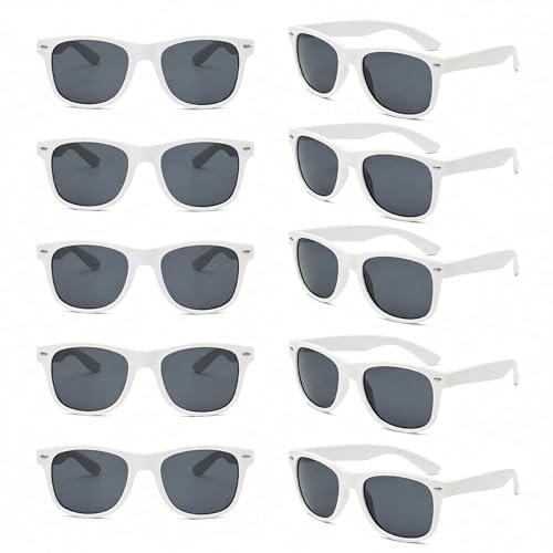 Zylothex White Sunglasses Bulk Adult Party Favors for Summer Beach Pool Birthday Wedding Supplies