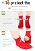 Jjoias Taekwondo Boxing Foot Protector Gear, Martial Arts Training Sparring Instep Guards Muay Thai Kung Fu Tae Kwon Do TKD Feet Gear Support for Men Women Kids (Red,Medium)