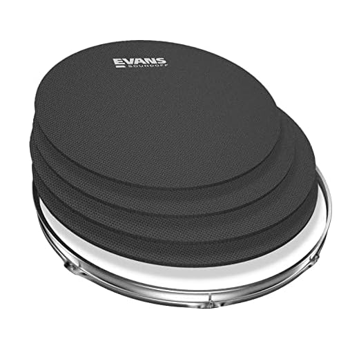SoundOff by Evans Drum Mute Pak (4pc) – Provides 95% Volume Reduction Without Drastically Altering Drums’ Feel – Quietly Practice Directly on Drum Sets – For Standard-Sized Kits 12, 13, 14 (Snare), 16
