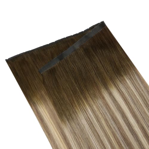 Image of Full Shine Butterfly Weft Hair Extensions 18 Inch 100G, Balayage Ovo Weft