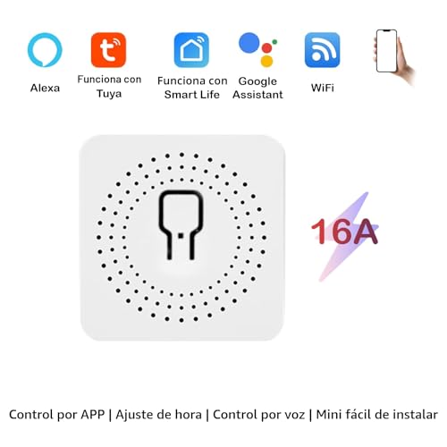 Miniatura 2 de Interruptor Wifi, Interruptor Inteligente Wifi, Mini Smart Switch Wifi Compatible Con Alexa,Tuya Y Smart Life, Max 16a, 2.4ghz Interruptor Alexa