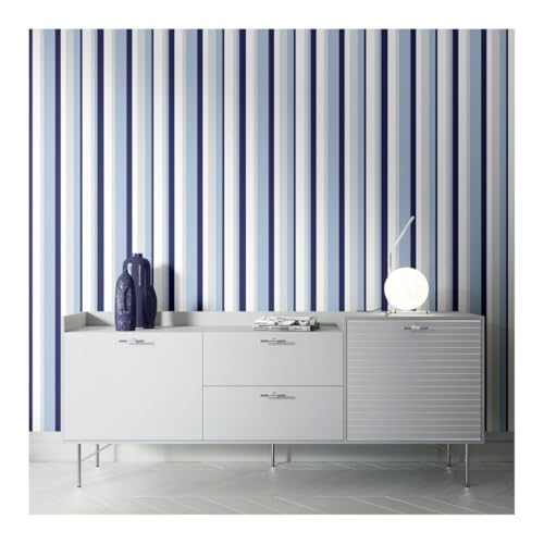 Papel de Parede Adesivo Lavável Autocolante - Listras Azul Infantil - 3m x 40cm - Decoração para Qua