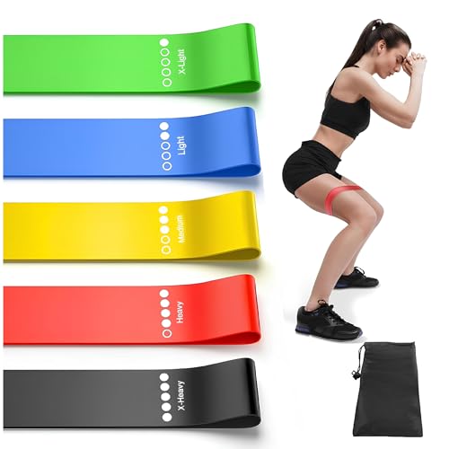 TonedUp Resistance Loop Exercise Bands - Pack of 5 Resistance Loops Coded Strength Levels...