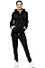 Violento Damen Jogginganzug Uni 586 | 100% Baumwolle | Trainingsjacke mit Reißverschluss | Hose mit Gummizug und Zugband | Rippstrickbündchen | Schwarz, 3XL