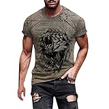 FASLOLSDP Tshirt Herren Rundhals Slim Fit 3D Print Shirt Casual Kurzarm Stilvolles T-Shirt Lustiges Oberteile Männer Crew Neck Top Slim Fit Sweatshirt Unterhemd Fitness Tops