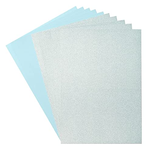 Florence Glitter Paper and Cardstock, A4 Coloured Card Making Supplies, Aqua/Ocean, 10 Sheets